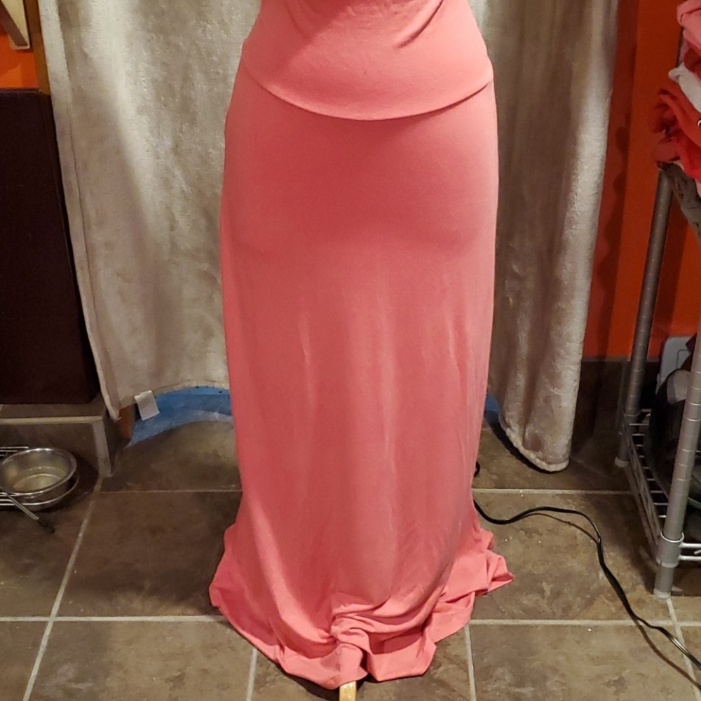 Lily Star Pink Long Maxi Skirt Small Good Cond